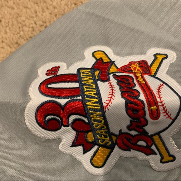 David Justice Atlanta Braves Jersey Mens XL NWT 1995 Road Gray - Picture 10 of 14